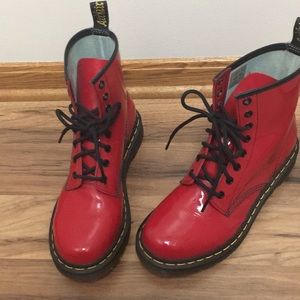 Patent Red Doc Martens